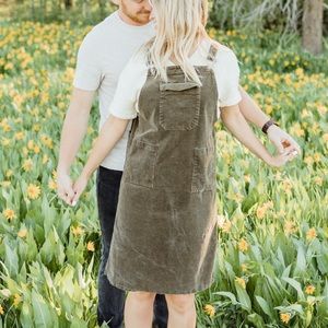 Corduroy overall dress